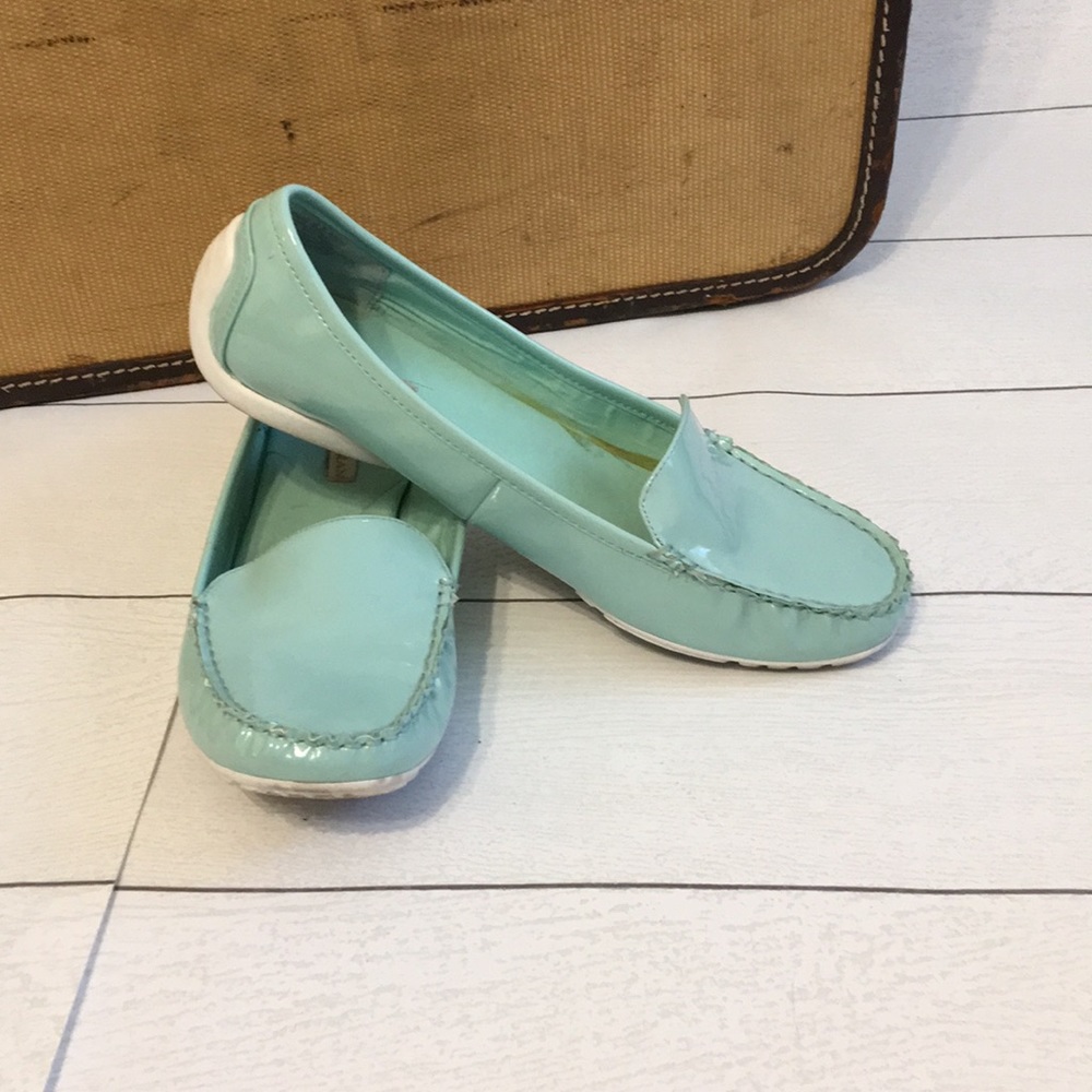 Dana Buchman Patent Sea Foam Flats
